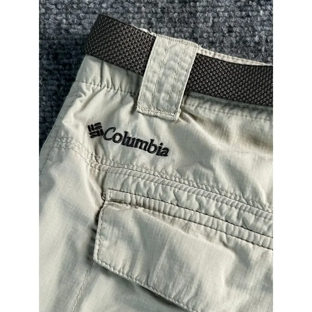 Columbia PFG Omni-Shade Cargo Fishing Shorts Men's 36W Khaki Belted